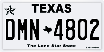 TX license plate DMN4802