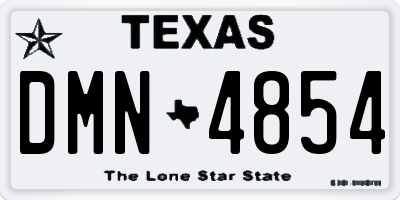 TX license plate DMN4854