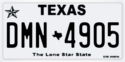 TX license plate DMN4905