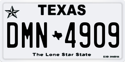 TX license plate DMN4909