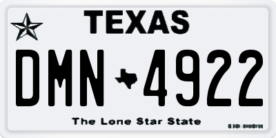 TX license plate DMN4922