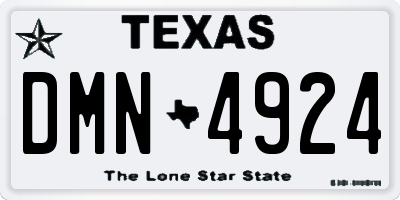 TX license plate DMN4924