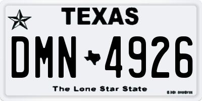 TX license plate DMN4926