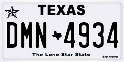 TX license plate DMN4934