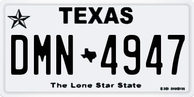 TX license plate DMN4947