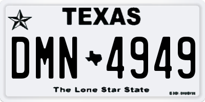 TX license plate DMN4949