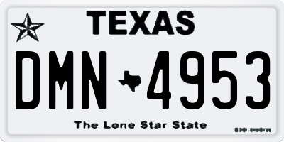 TX license plate DMN4953