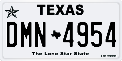 TX license plate DMN4954