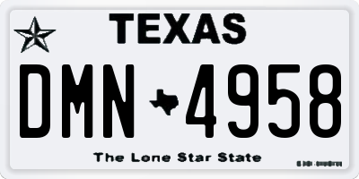 TX license plate DMN4958