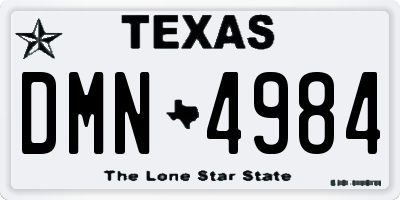 TX license plate DMN4984