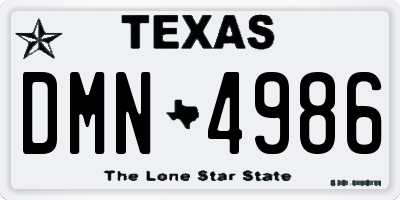 TX license plate DMN4986