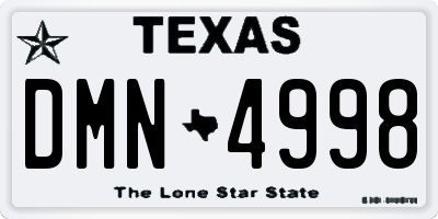 TX license plate DMN4998