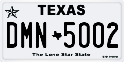 TX license plate DMN5002