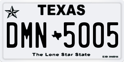 TX license plate DMN5005