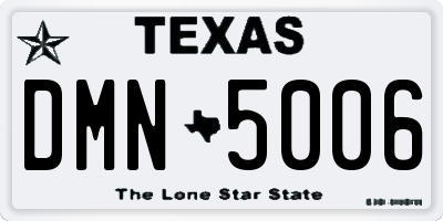 TX license plate DMN5006