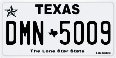 TX license plate DMN5009
