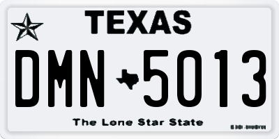 TX license plate DMN5013