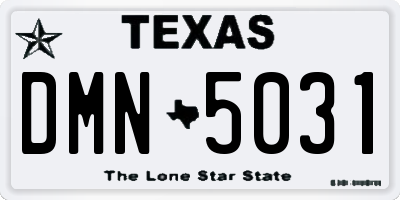 TX license plate DMN5031