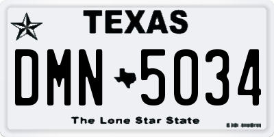 TX license plate DMN5034