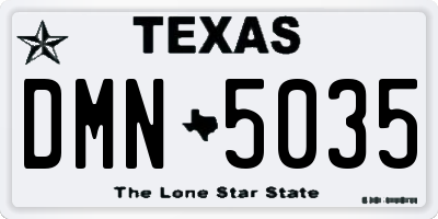 TX license plate DMN5035