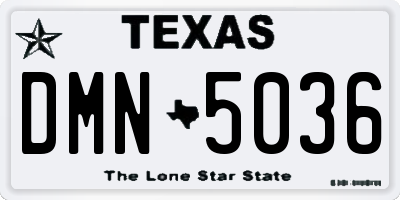 TX license plate DMN5036