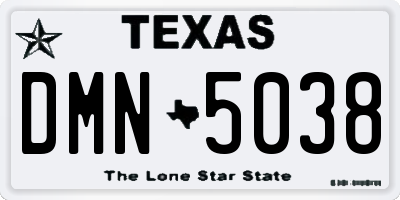 TX license plate DMN5038