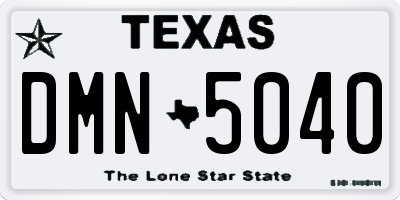 TX license plate DMN5040