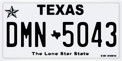 TX license plate DMN5043