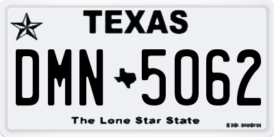 TX license plate DMN5062
