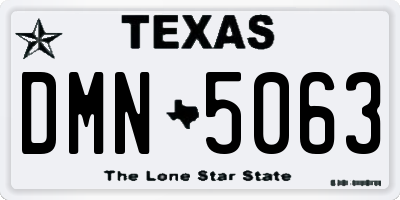 TX license plate DMN5063