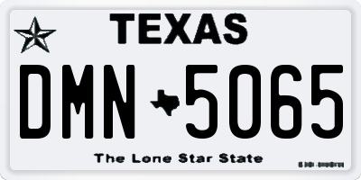 TX license plate DMN5065