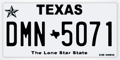 TX license plate DMN5071