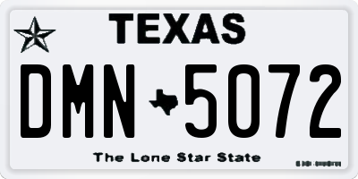 TX license plate DMN5072