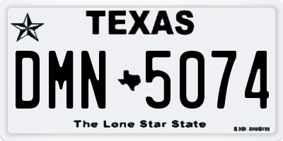 TX license plate DMN5074