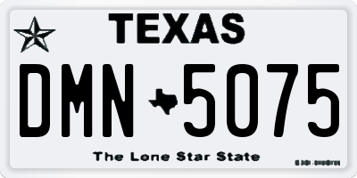 TX license plate DMN5075