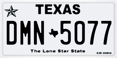 TX license plate DMN5077