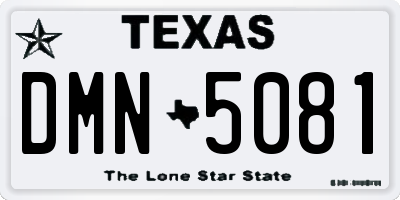 TX license plate DMN5081