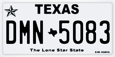 TX license plate DMN5083