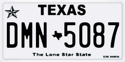 TX license plate DMN5087