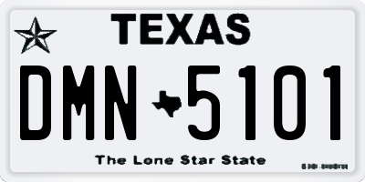 TX license plate DMN5101