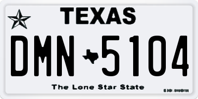 TX license plate DMN5104