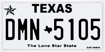 TX license plate DMN5105