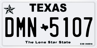 TX license plate DMN5107