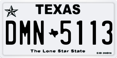 TX license plate DMN5113