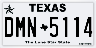 TX license plate DMN5114