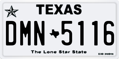 TX license plate DMN5116