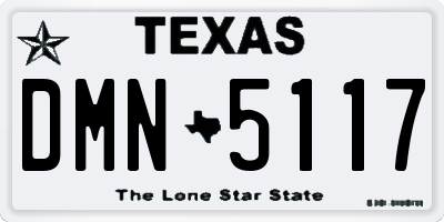 TX license plate DMN5117