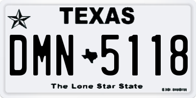 TX license plate DMN5118
