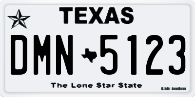 TX license plate DMN5123