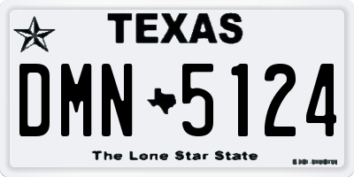 TX license plate DMN5124